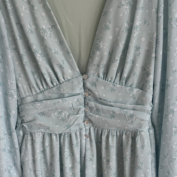 Altar’d State Light Blue Floral Long Sleeve Dress - Picture 4 of 4